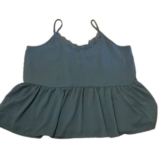 Blue Lace Drop Waist Camisole - Picture 1 of 8